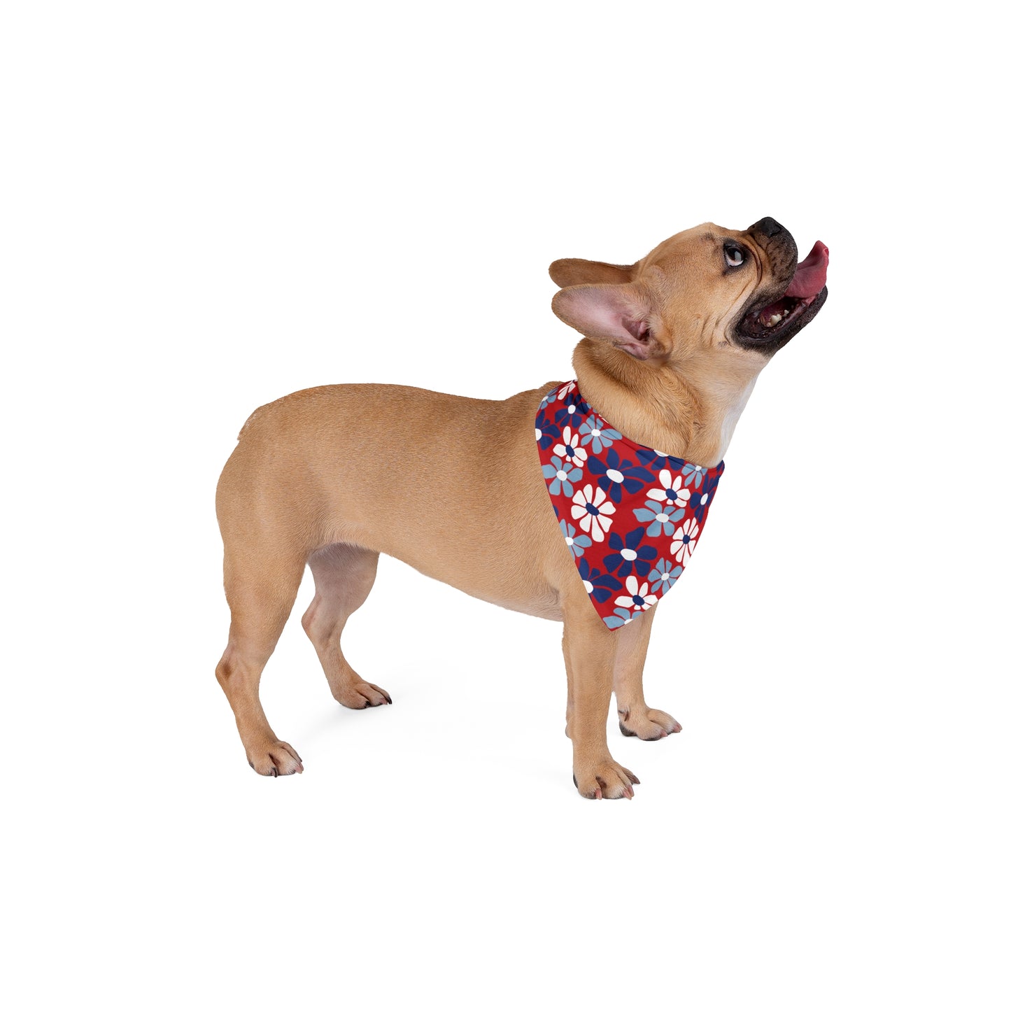 Blue and White Flowers, Indendence Day, 4th of July, Patriotic Bandana