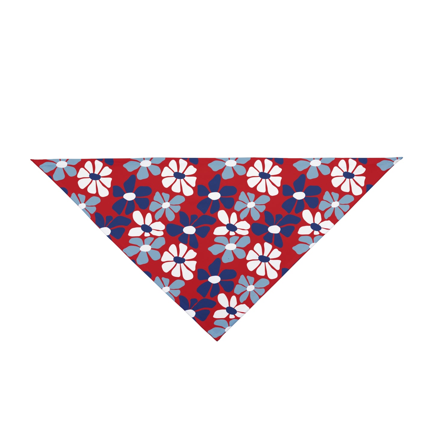 Blue and White Flowers, Indendence Day, 4th of July, Patriotic Bandana