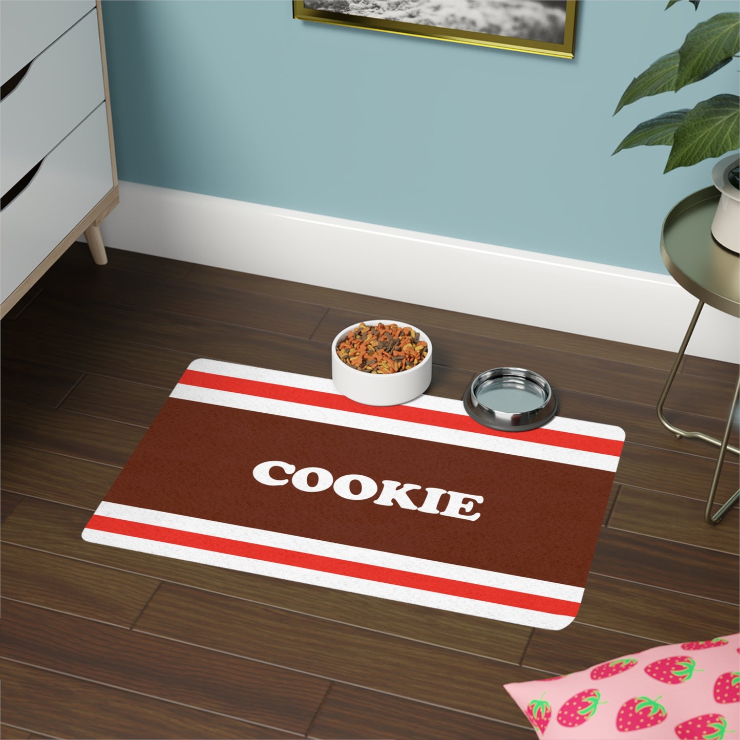 Personalized Tootsie Roll Pet Food Mat - Non-Slip Rubber Base, Stylish & Practical, Ideal for Dogs & Cats