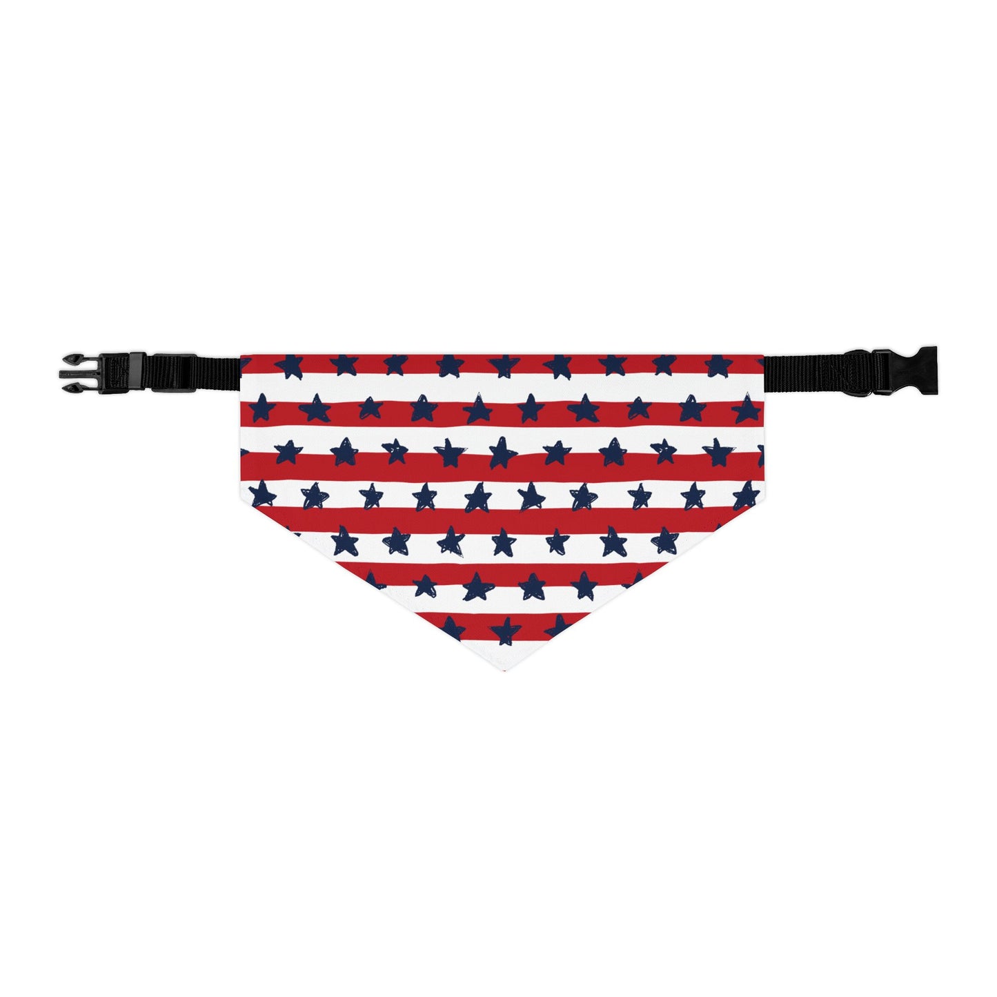 Patriotic Pet Bandana Collar - U.S. Flag Stars Design | Adjustable Sizes for Cats & Dogs | Durable & Machine Washable