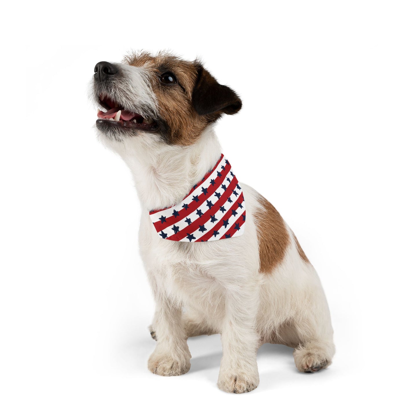 Patriotic Pet Bandana Collar - U.S. Flag Stars Design | Adjustable Sizes for Cats & Dogs | Durable & Machine Washable