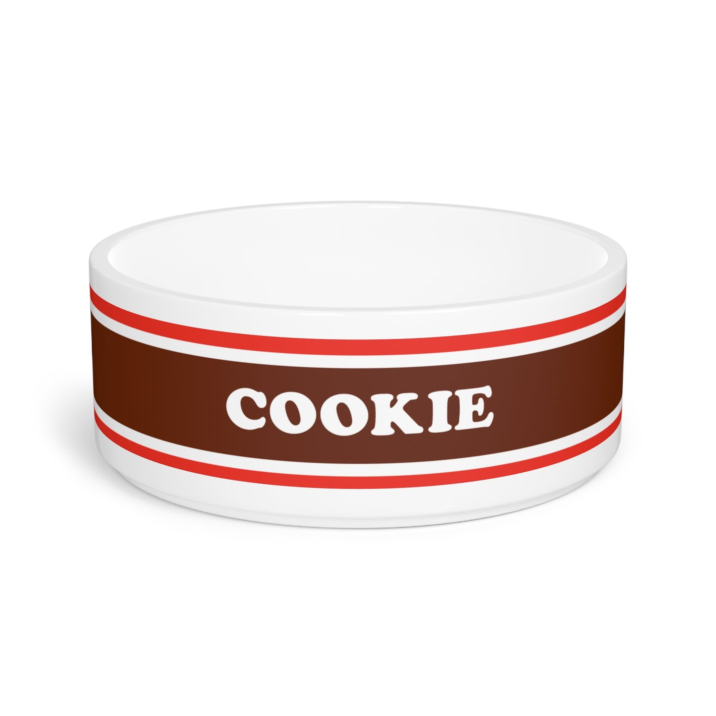 Personalized Ceramic Dog Bowl - Tootsie Roll Theme, Dishwasher & Microwave Safe, 16oz, 6" Diameter