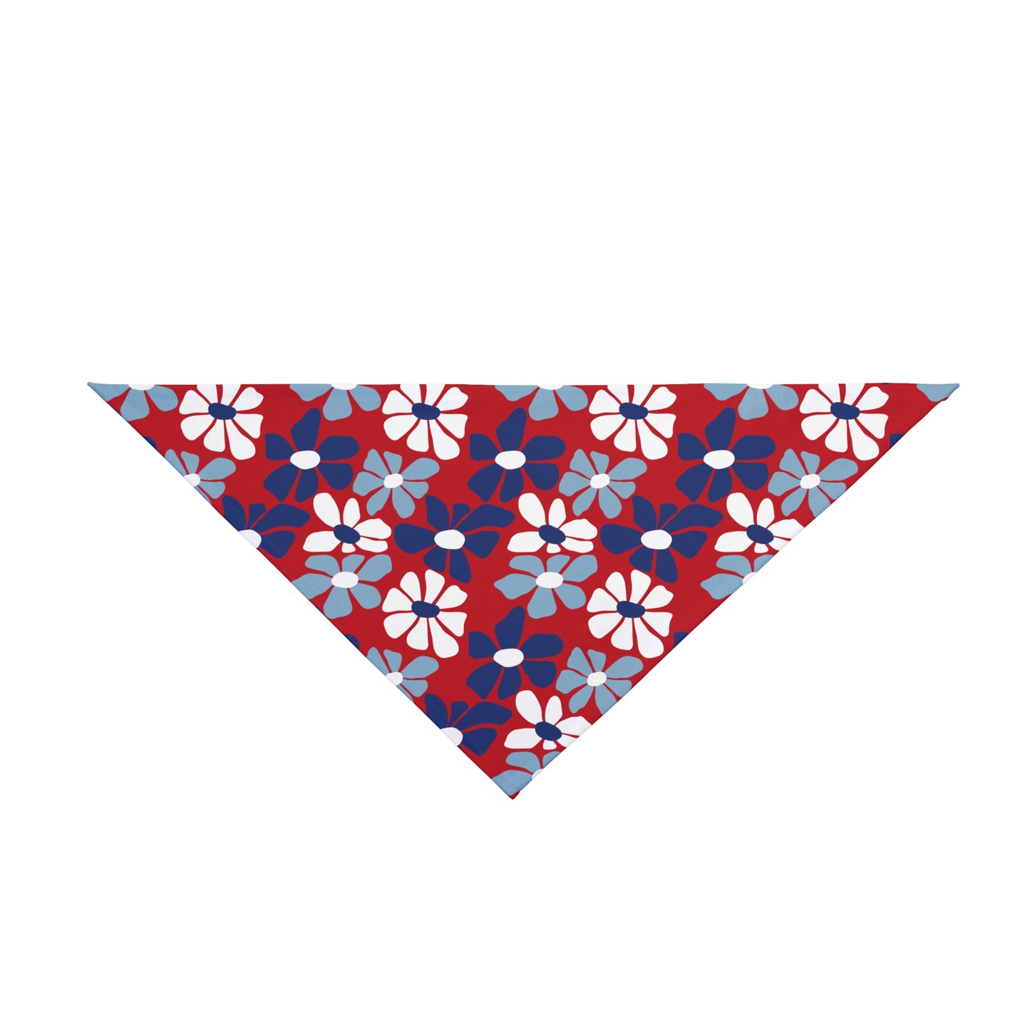 Blue and White Flowers, Indendence Day, 4th of July, Patriotic Bandana