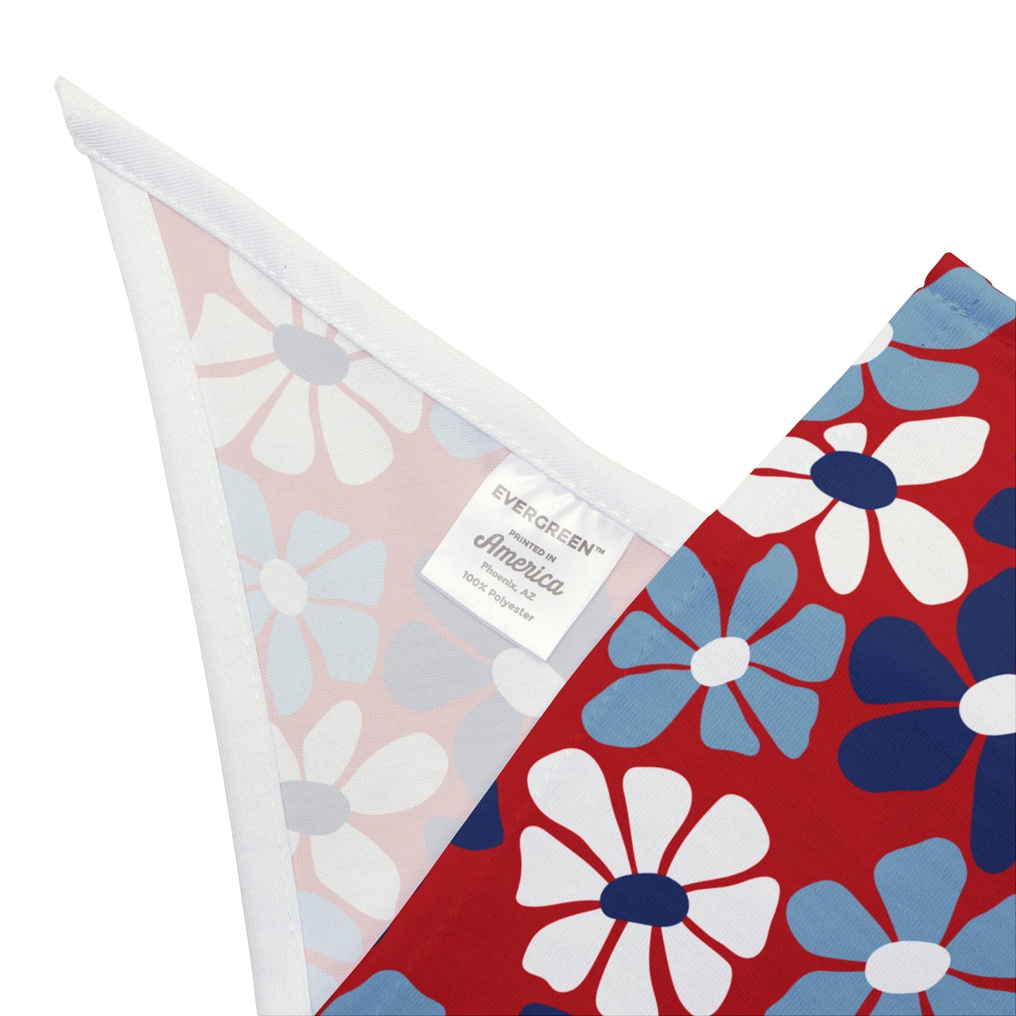 Blue and White Flowers, Indendence Day, 4th of July, Patriotic Bandana