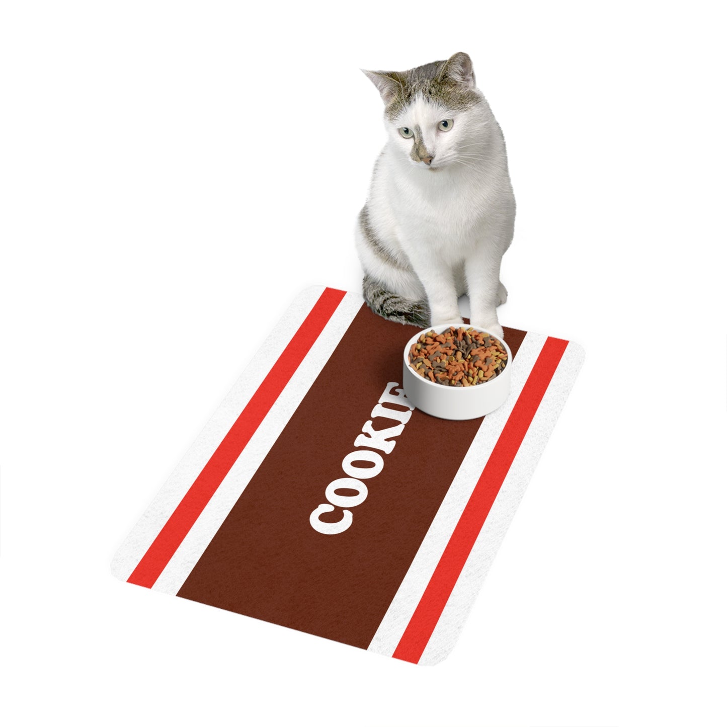 Personalized Tootsie Roll Pet Food Mat - Non-Slip Rubber Base, Stylish & Practical, Ideal for Dogs & Cats