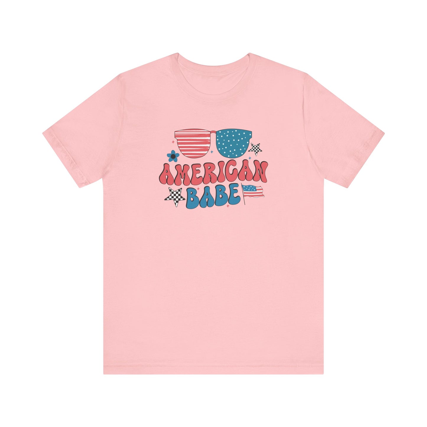 American babe, 4th of July, Patriotic Jersey Short Sleeve Tee