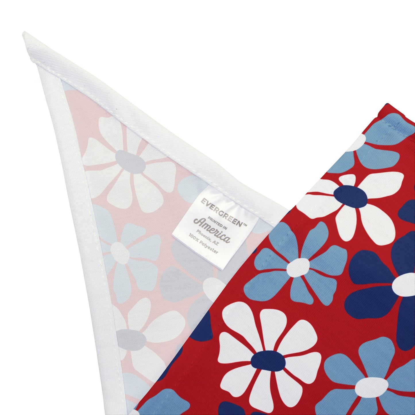 Blue and White Flowers, Indendence Day, 4th of July, Patriotic Bandana