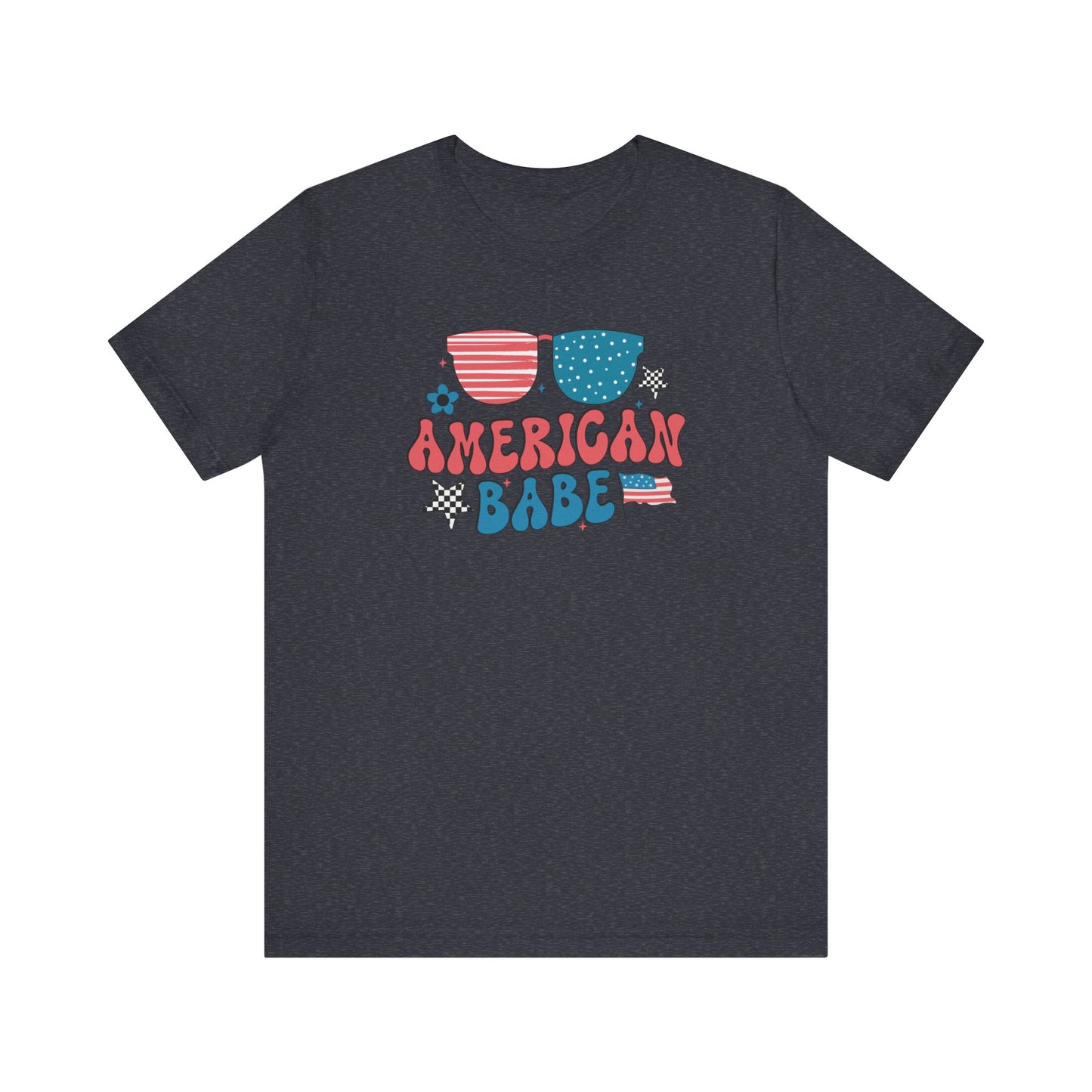 American babe, 4th of July, Patriotic Jersey Short Sleeve Tee