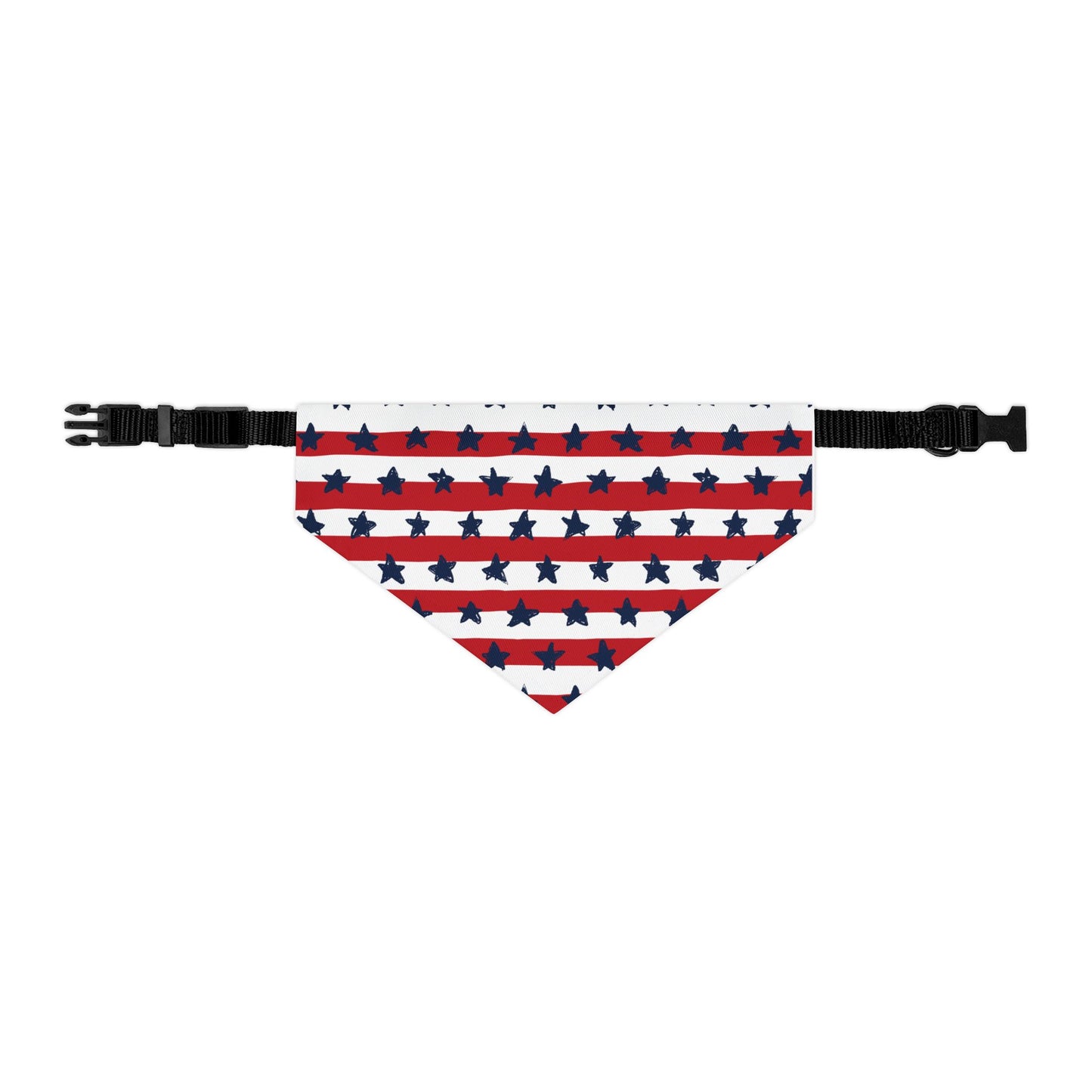 Patriotic Pet Bandana Collar - U.S. Flag Stars Design | Adjustable Sizes for Cats & Dogs | Durable & Machine Washable