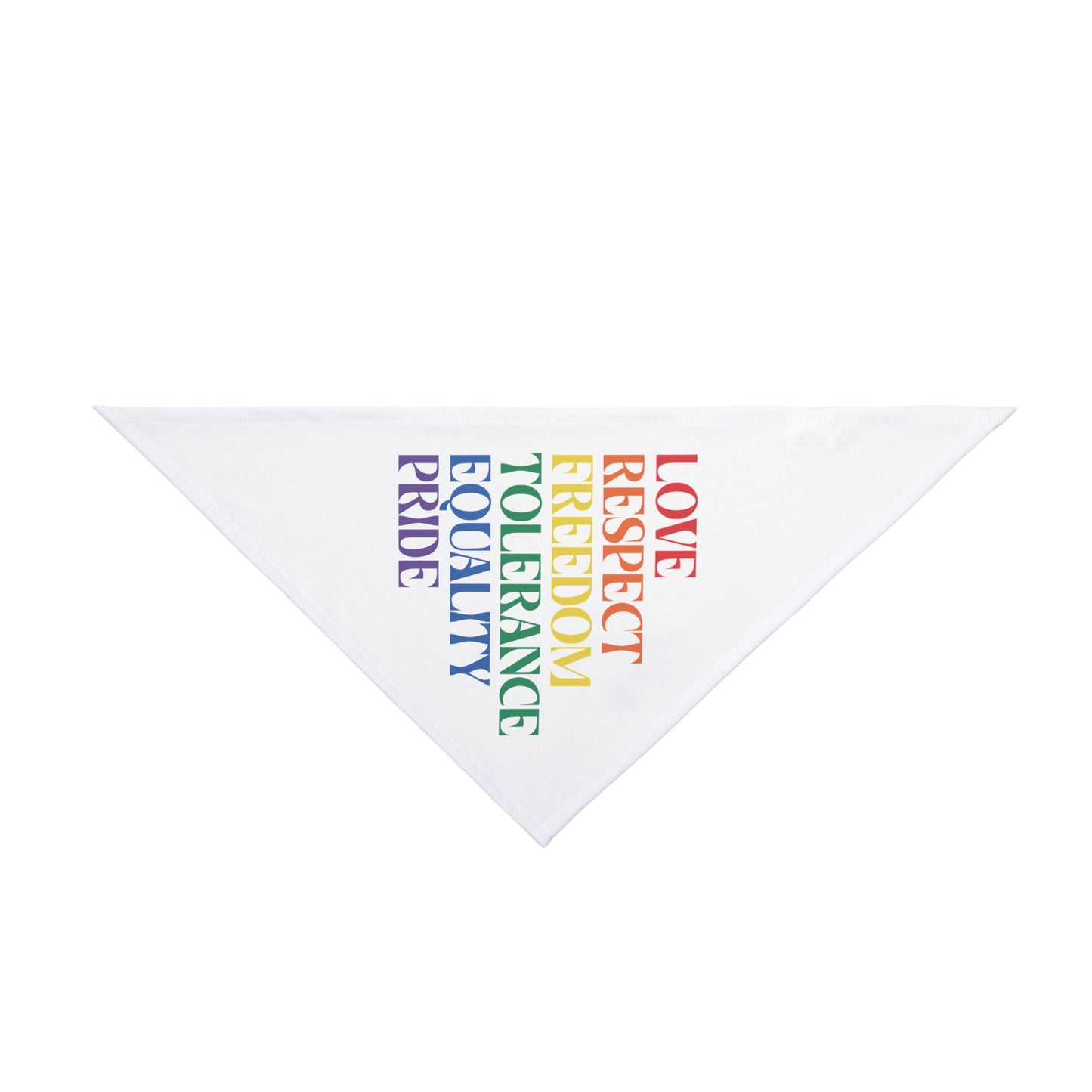 Love, Respect, Freedom, Tolerance, Equality, Pride rainbow Bandana