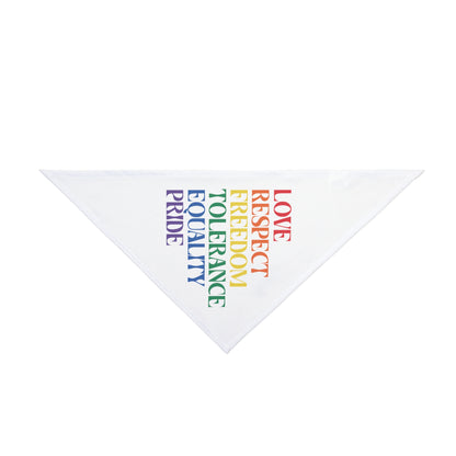 Love, Respect, Freedom, Tolerance, Equality, Pride rainbow Bandana