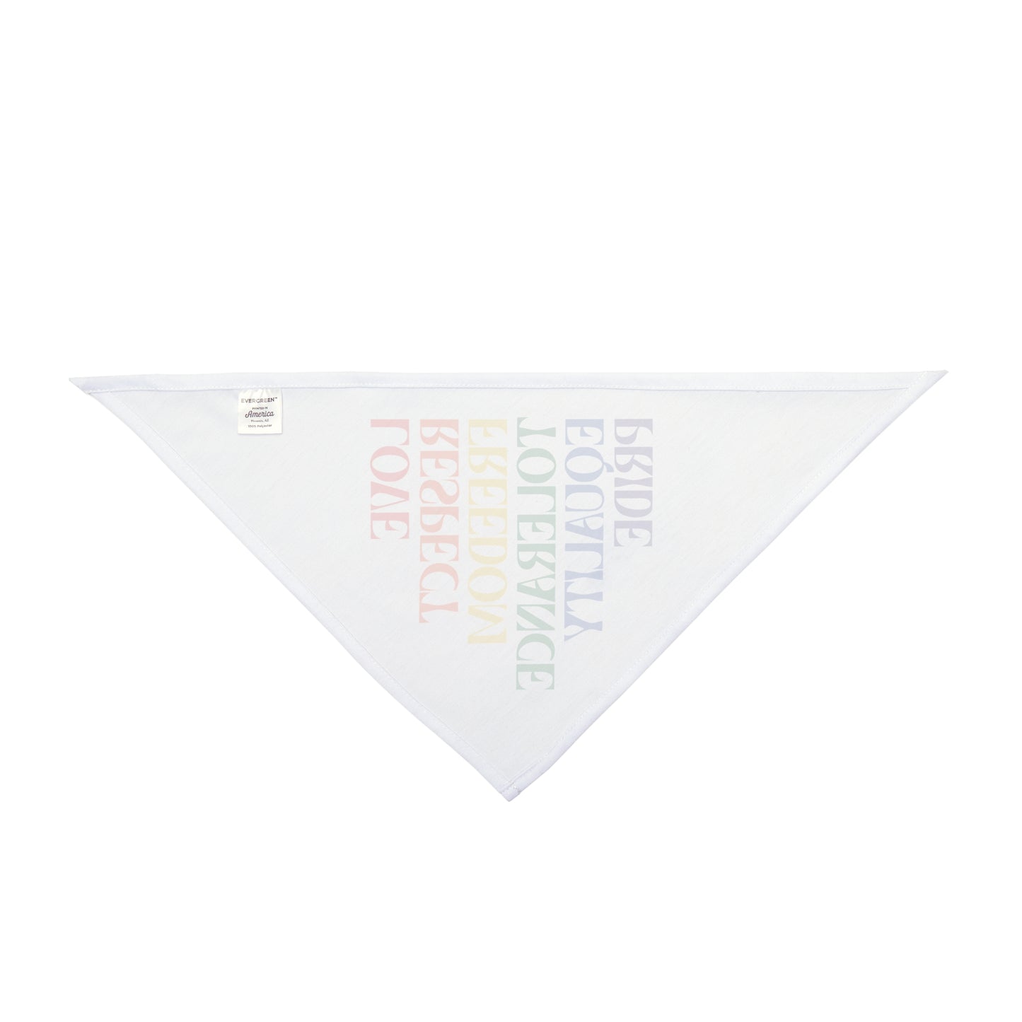 Love, Respect, Freedom, Tolerance, Equality, Pride rainbow Bandana
