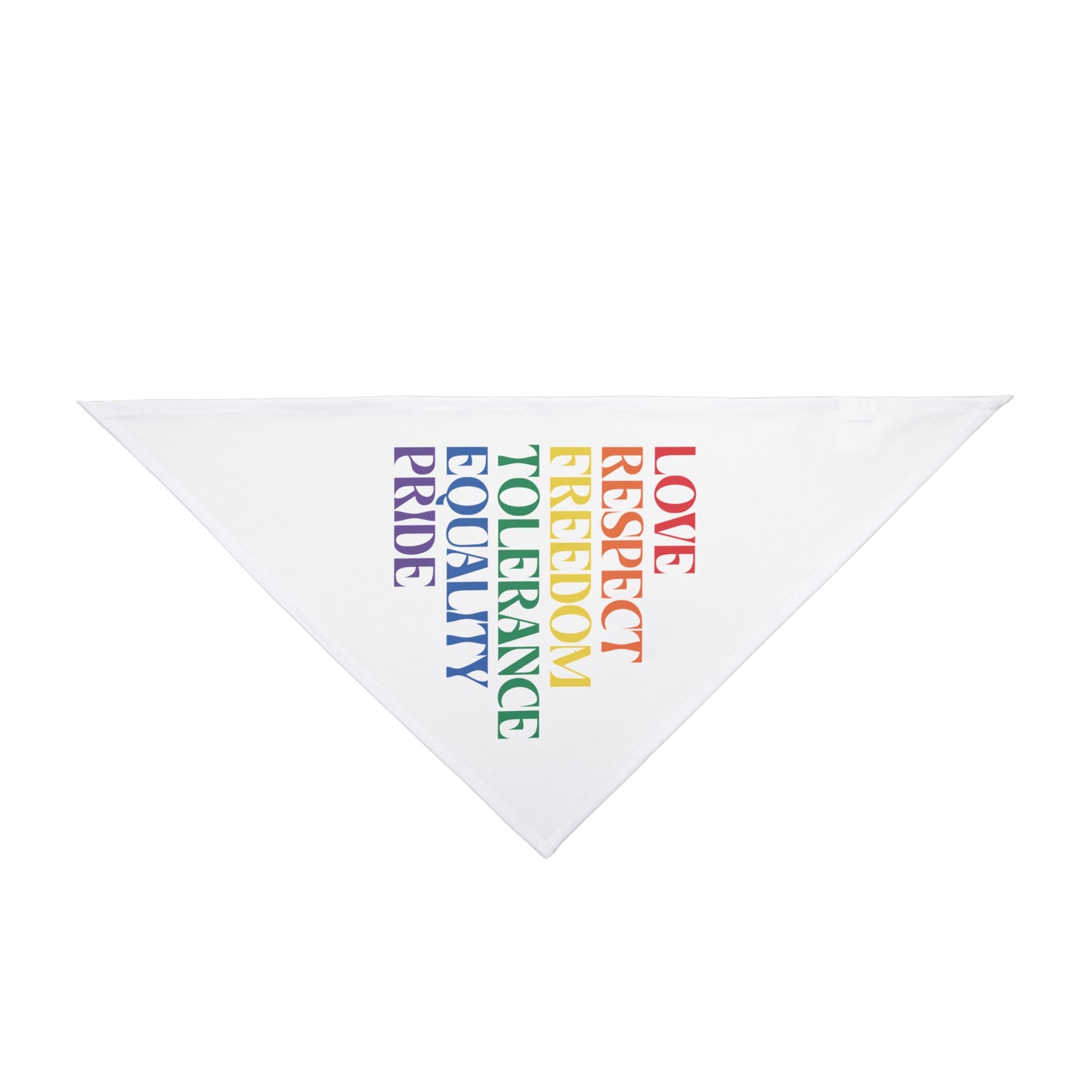 Love, Respect, Freedom, Tolerance, Equality, Pride rainbow Bandana