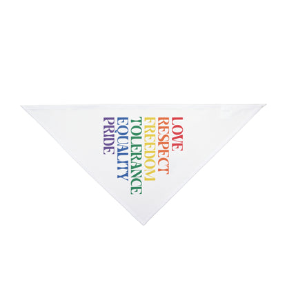 Love, Respect, Freedom, Tolerance, Equality, Pride rainbow Bandana