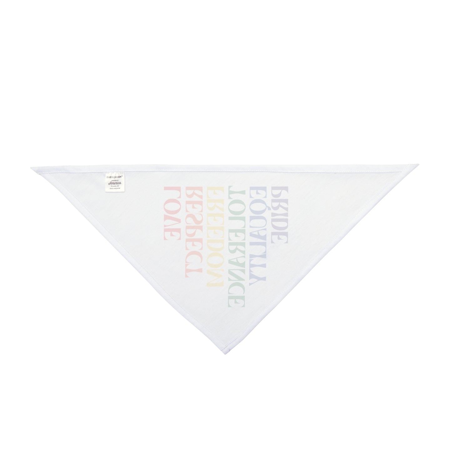 Love, Respect, Freedom, Tolerance, Equality, Pride rainbow Bandana