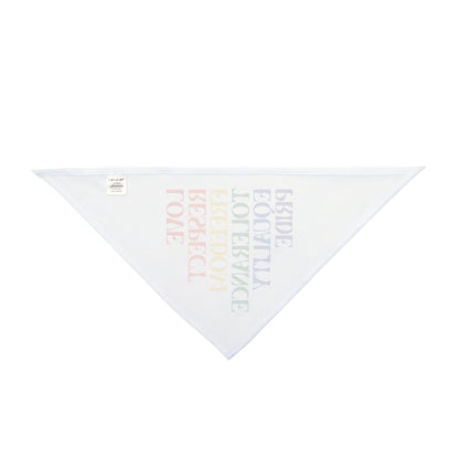 Love, Respect, Freedom, Tolerance, Equality, Pride rainbow Bandana